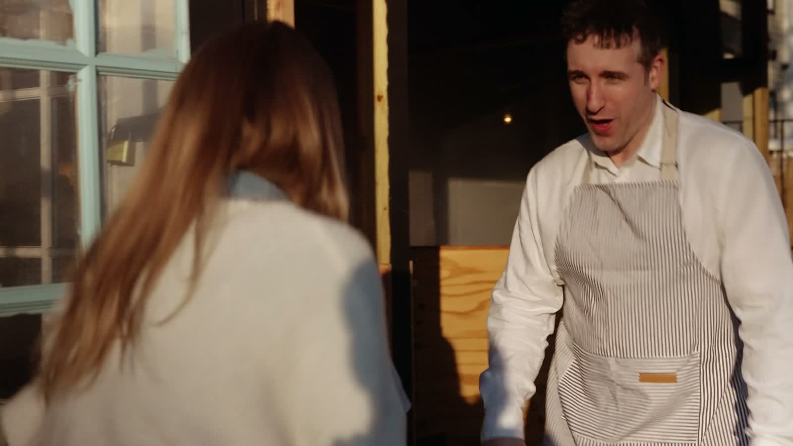 Alex Anderson as Adam and Amanda Van Nostrand as Jane in a still from the feature film FOG