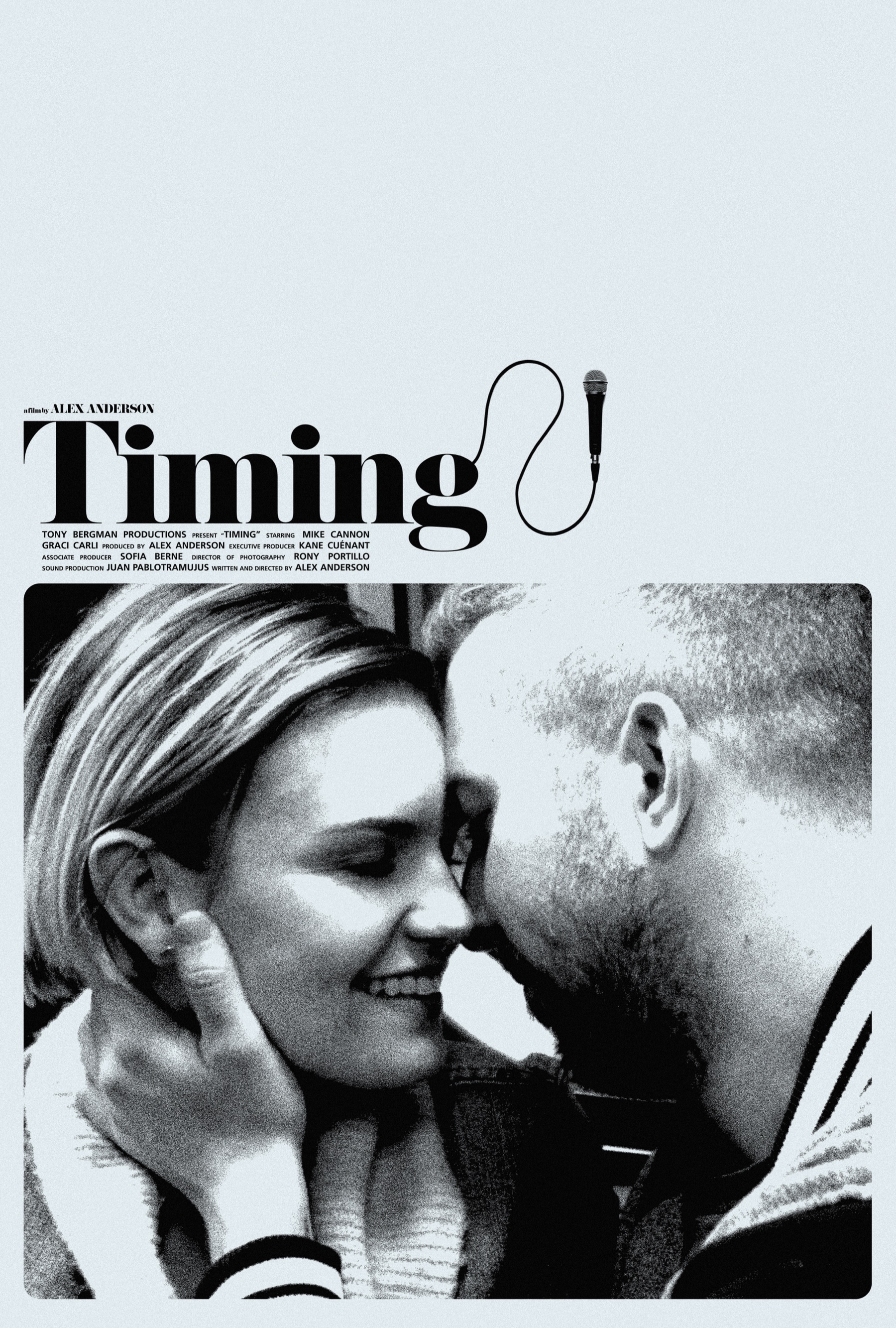 Poster for Timing, a feature film written and directed by Alex Anderson